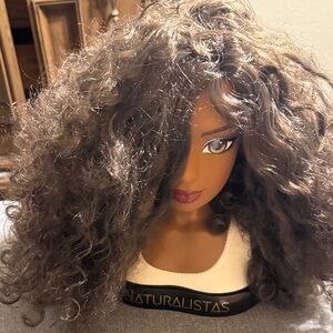 El Naturalista Dark Brown Curly Styling Mannequin Head